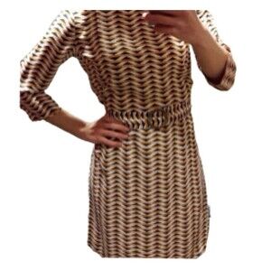Primark Geometric Artsy Material Belt Corporate Academia Shift Dress 4